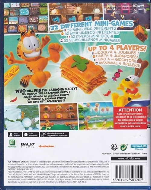Garfield Lasagna Party - PS5 (A Grade) (Genbrug)
